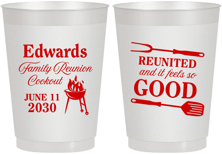 Personalized Family Reunion 10 oz Frosted Cups - Bbq Reunited | 160001