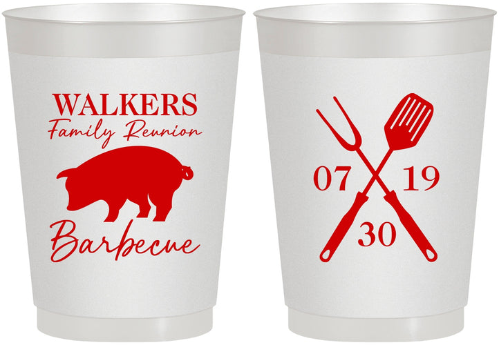 Personalized Family Reunion 10 oz Frosted Cups - Bbq Barbeque | 160003