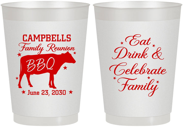 Personalized Family Reunion 10 oz Frosted Cups - Bbq Eat Drink | 160004