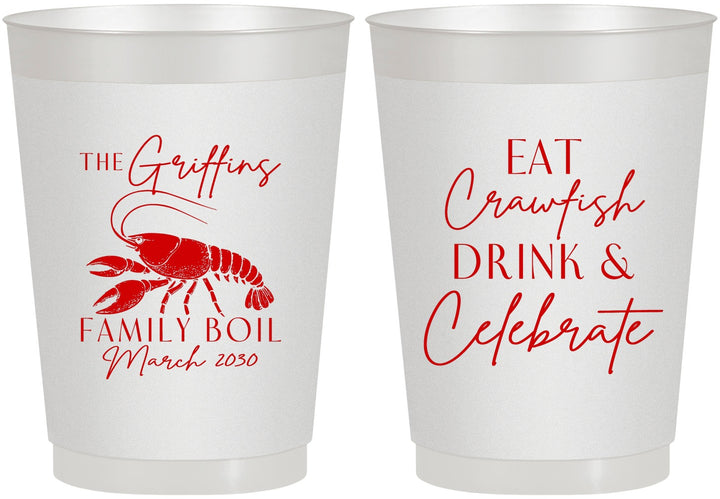 Personalized Family Reunion 10 oz Frosted Cups - Crawfish Boil | 160007