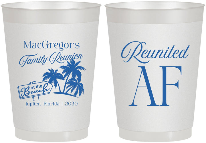 Personalized Family Reunion 10 oz Frosted Cups - Beach Reunited Af | 160012