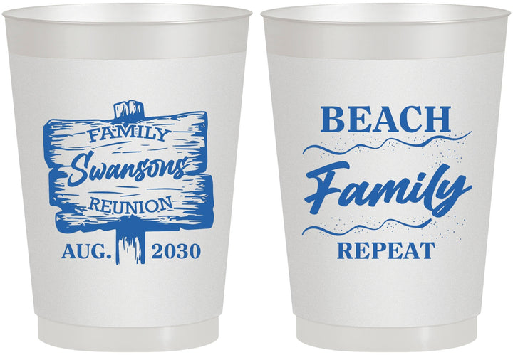 Personalized Family Reunion 10 oz Frosted Cups - Beach Family Repeat | 160013