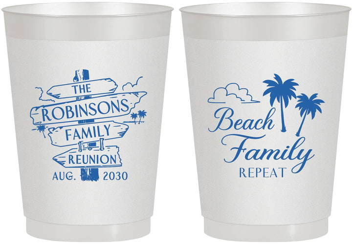 Personalized Family Reunion 10 oz Frosted Cups - Beach Family Repeat | 160014