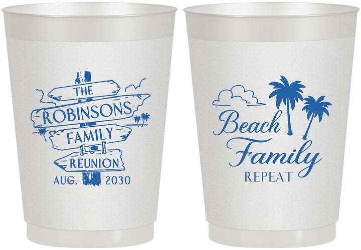 Personalized Family Reunion 10 oz Frosted Cups - Beach Family Repeat | 160014