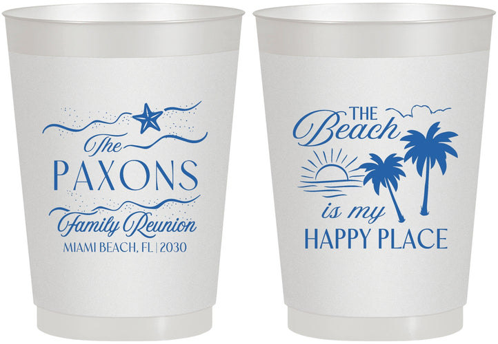 Personalized Family Reunion 10 oz Frosted Cups - Beach Is My Happy Place | 160016