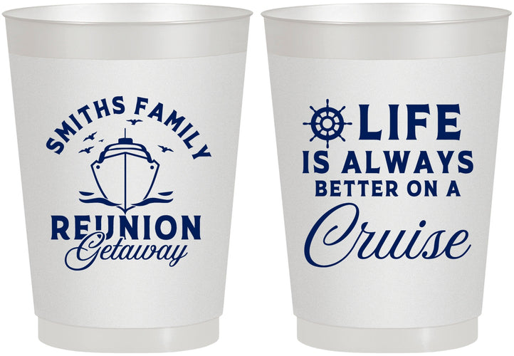 Personalized Family Reunion 10 oz Frosted Cups - Cruise Nautical | 160022