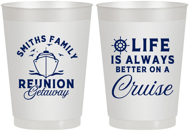 Personalized Family Reunion 10 oz Frosted Cups - Cruise Nautical | 160022
