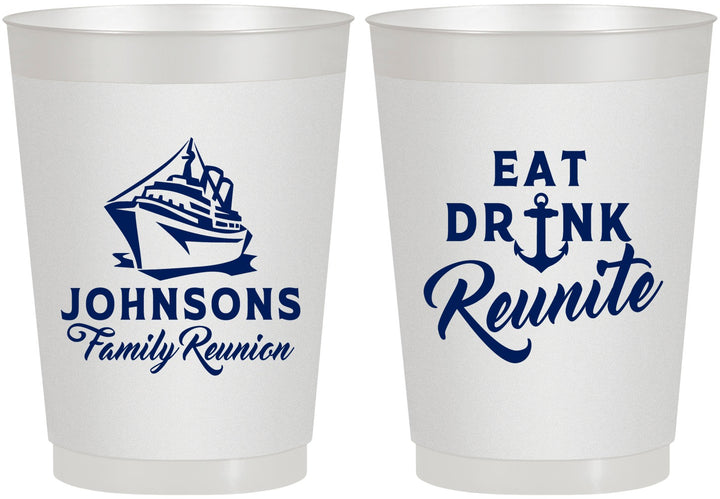 Personalized Family Reunion 10 oz Frosted Cups - Cruise Nautical | 160023