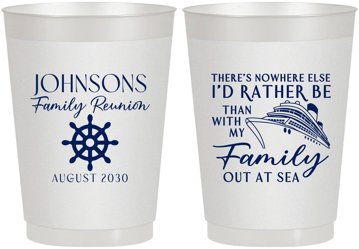 Personalized Family Reunion 10 oz Frosted Cups - Cruise Nautical | 160024