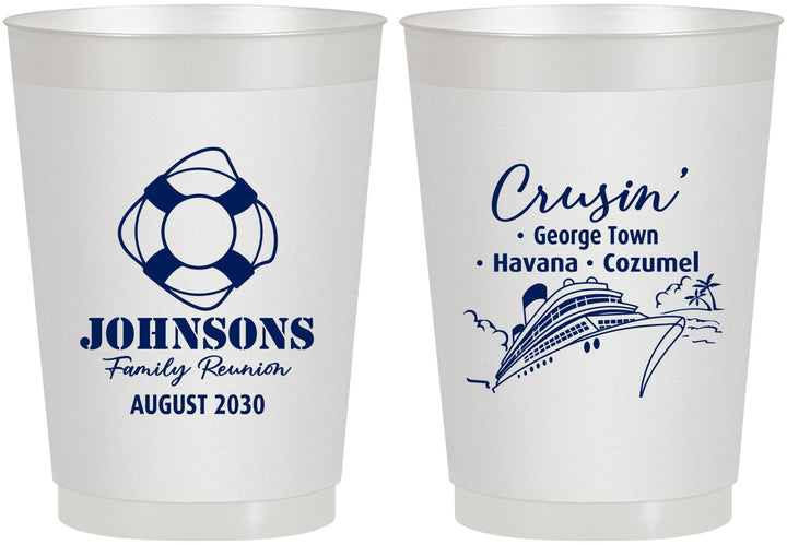Personalized Family Reunion 10 oz Frosted Cups - Cruise Crusin | 160025