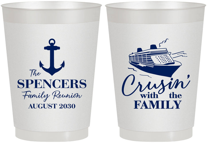 Personalized Family Reunion 10 oz Frosted Cups - Cruise Crusin | 160026