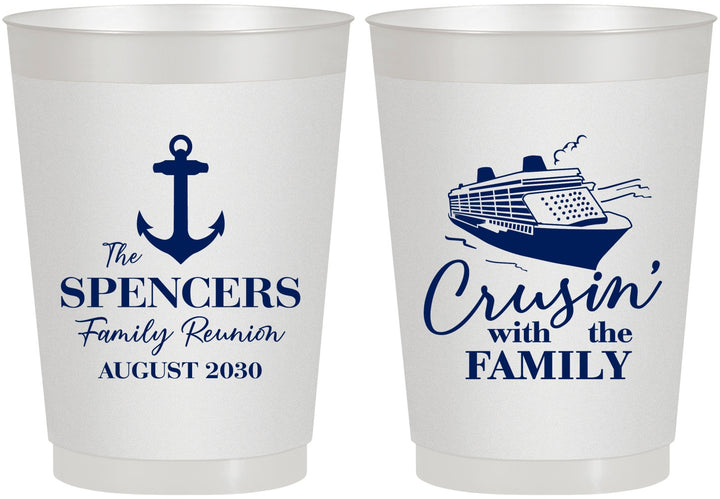 Personalized Family Reunion 10 oz Frosted Cups - Cruise Crusin | 160026