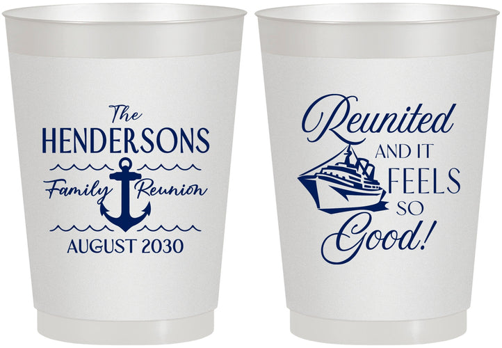 Personalized Family Reunion 10 oz Frosted Cups - Cruise Anchor | 160027