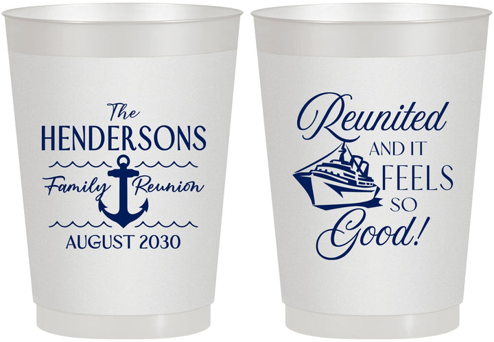 Personalized Family Reunion 10 oz Frosted Cups - Cruise Anchor | 160027