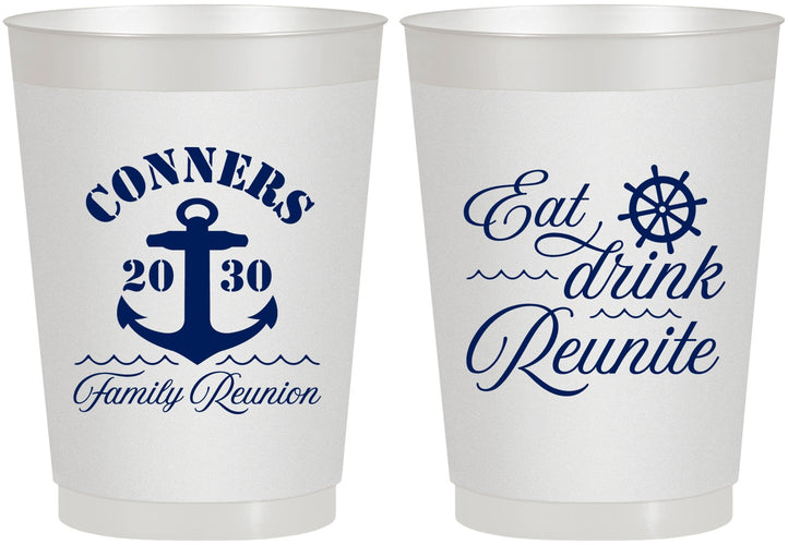 Personalized Family Reunion 10 oz Frosted Cups - Cruise Anchor | 160028