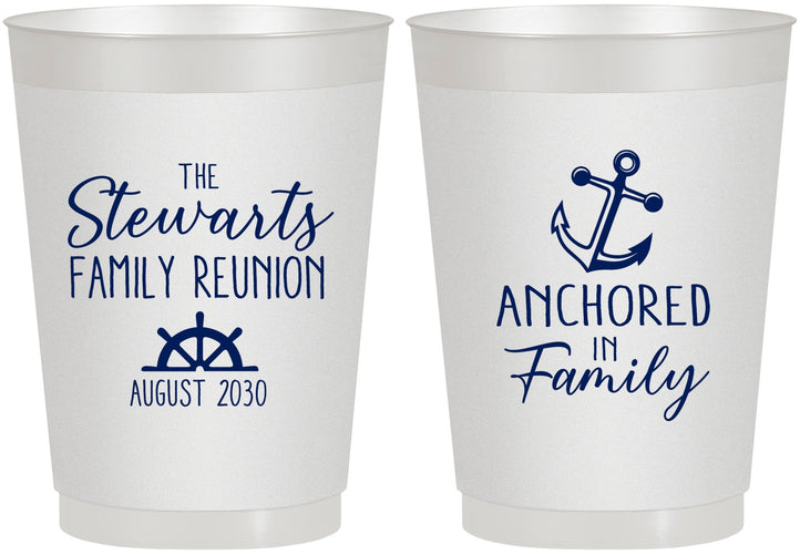 Personalized Family Reunion 10 oz Frosted Cups - Cruise Anchor | 160029