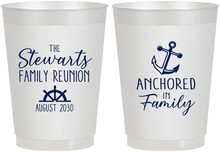 Personalized Family Reunion 10 oz Frosted Cups - Cruise Anchor | 160029