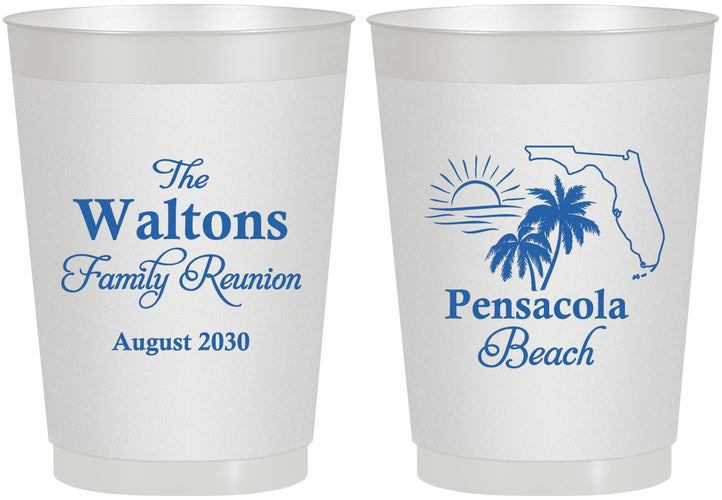 Personalized Family Reunion 10 oz Frosted Cups - Florida Beach | 160036