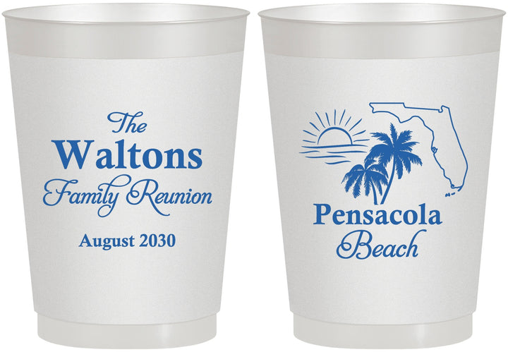 Personalized Family Reunion 10 oz Frosted Cups - Florida Beach | 160036