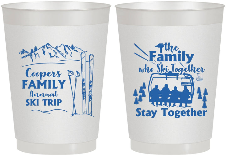 Personalized Family Reunion 10 oz Frosted Cups - Ski Trip | 160041