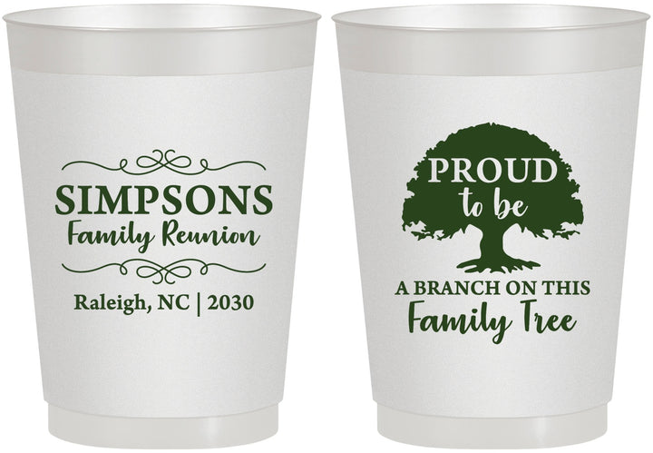 Personalized Family Reunion 10 oz Frosted Cups - Family Tree | 160050