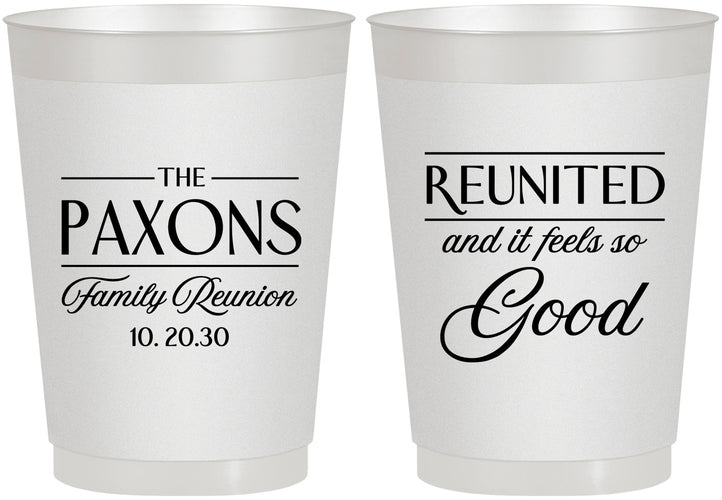 Personalized Family Reunion 10 oz Frosted Cups - Reunited Feels So Good | 160052