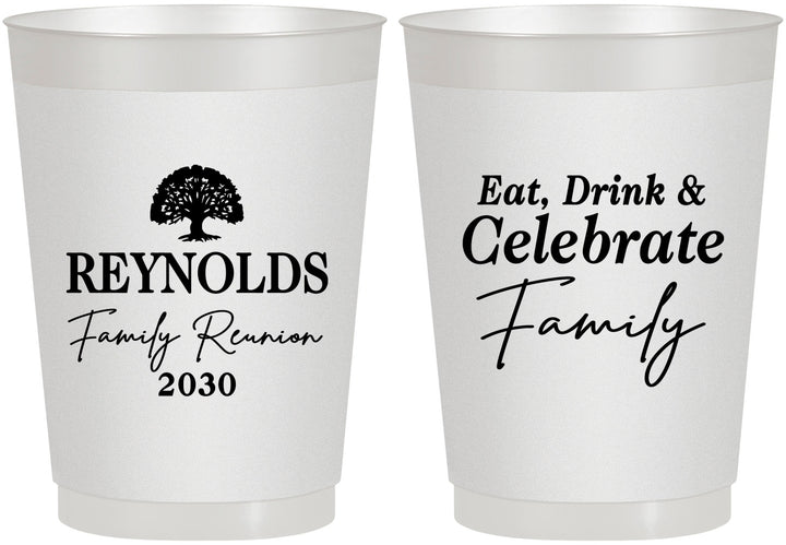 Personalized Family Reunion 10 oz Frosted Cups - Eat Drink Celebrate | 160053