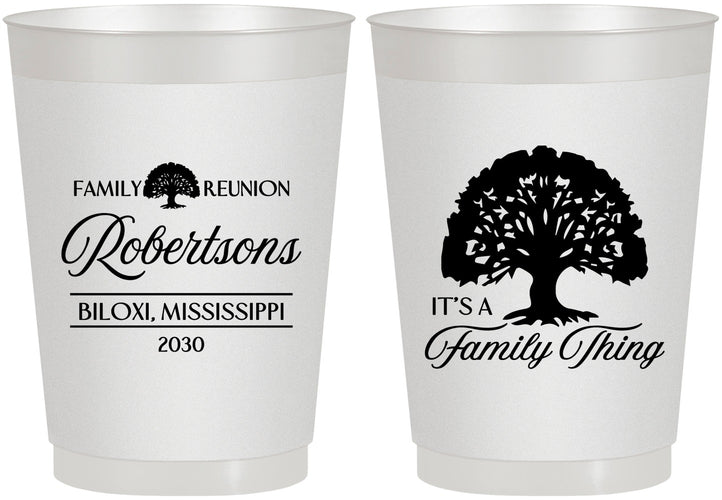 Personalized Family Reunion 10 oz Frosted Cups - Tree Family Thing | 160054