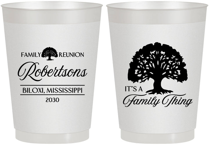 Personalized Family Reunion 10 oz Frosted Cups - Tree Family Thing | 160054