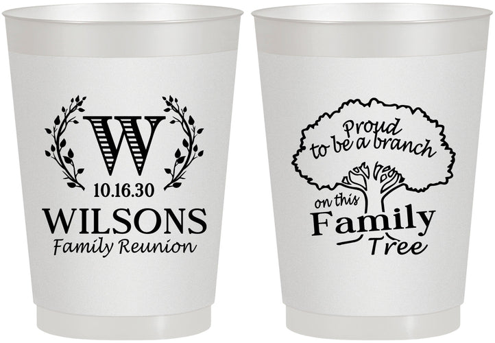 Personalized Family Reunion 10 oz Frosted Cups - Monogram Tree | 160056