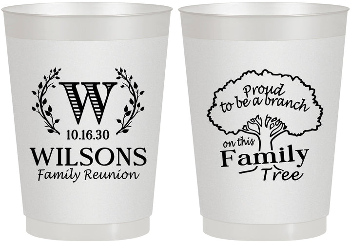 Personalized Family Reunion 10 oz Frosted Cups - Monogram Tree | 160056
