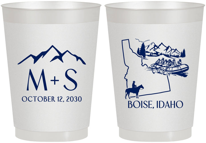Personalized Wedding 10 oz Frosted Cups - Idaho | 161