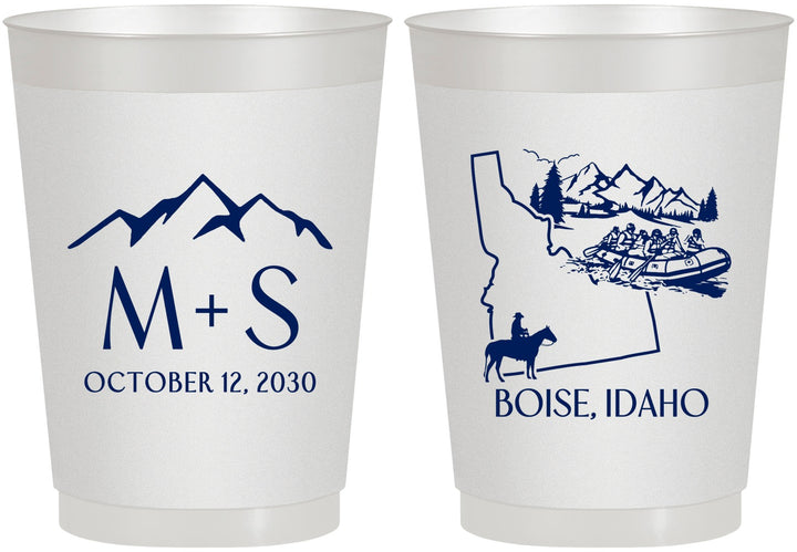 Personalized Wedding 10 oz Frosted Cups - Idaho | 161