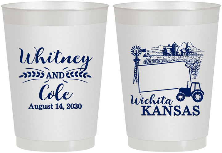 Personalized Wedding 10 oz Frosted Cups - Kansas | 165