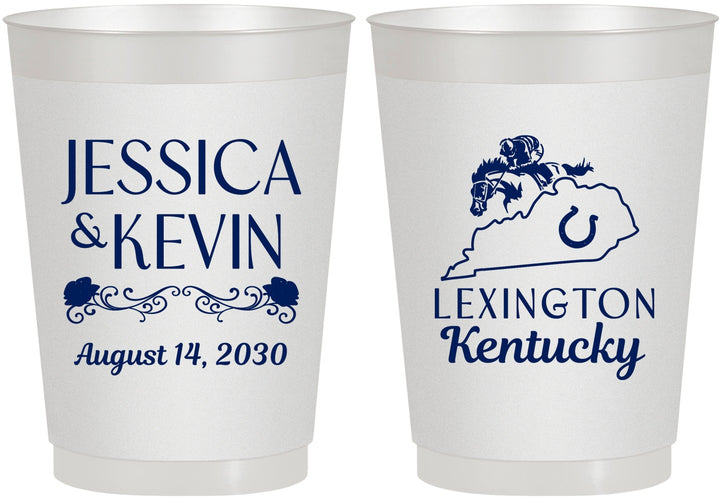 Personalized Wedding 10 oz Frosted Cups - Kentucky | 166