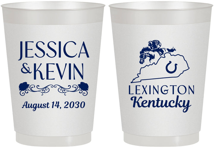Personalized Wedding 10 oz Frosted Cups - Kentucky | 166