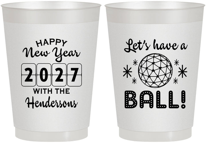 Personalized New Years 10 oz Frosted Cups - 2027 Lets Have A Ball | 170001