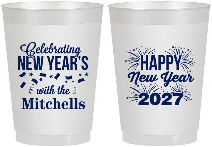 Personalized New Years 10 oz Frosted Cups - 2027 Nye Confetti | 170015