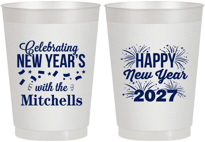 Personalized New Years 10 oz Frosted Cups - 2027 Nye Confetti | 170015