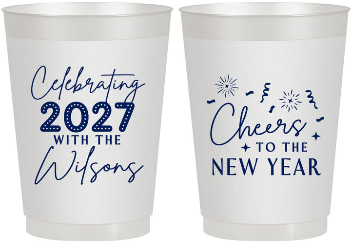 Personalized New Years 10 oz Frosted Cups - 2027 Cheers | 170019