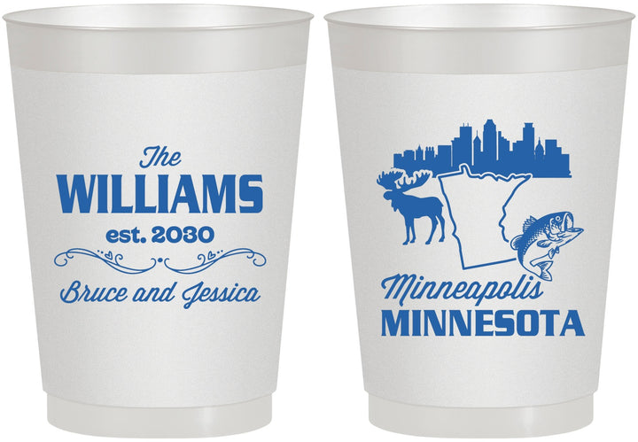 Personalized Wedding 10 oz Frosted Cups - Minnesota | 172