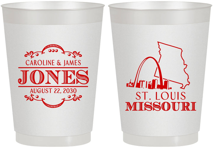 Personalized Wedding 10 oz Frosted Cups - Missouri | 174