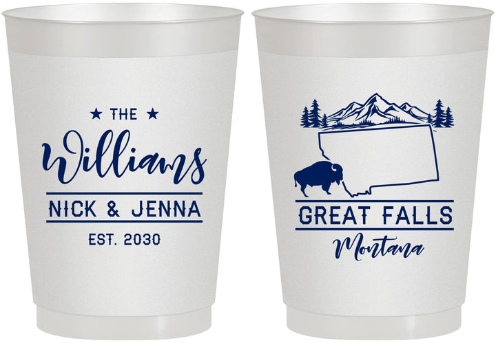 Personalized Wedding 10 oz Frosted Cups - Montana | 175