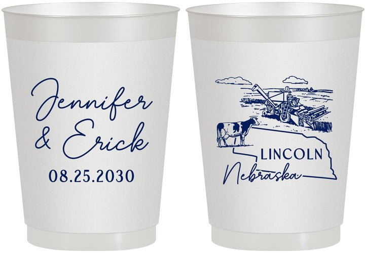 Personalized Wedding 10 oz Frosted Cups - Nebraska | 176