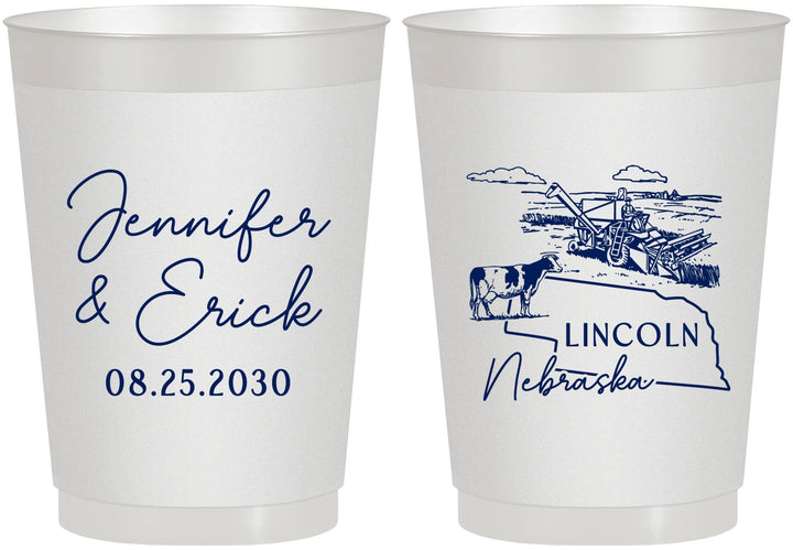 Personalized Wedding 10 oz Frosted Cups - Nebraska | 176