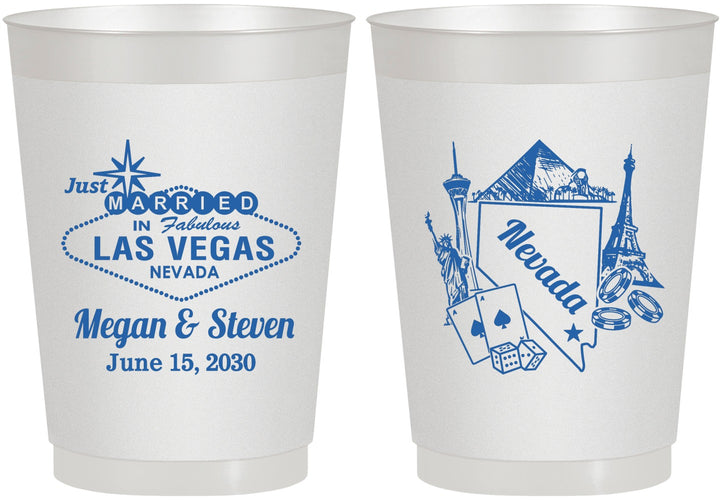 Personalized Wedding 10 oz Frosted Cups - Nevada | 177