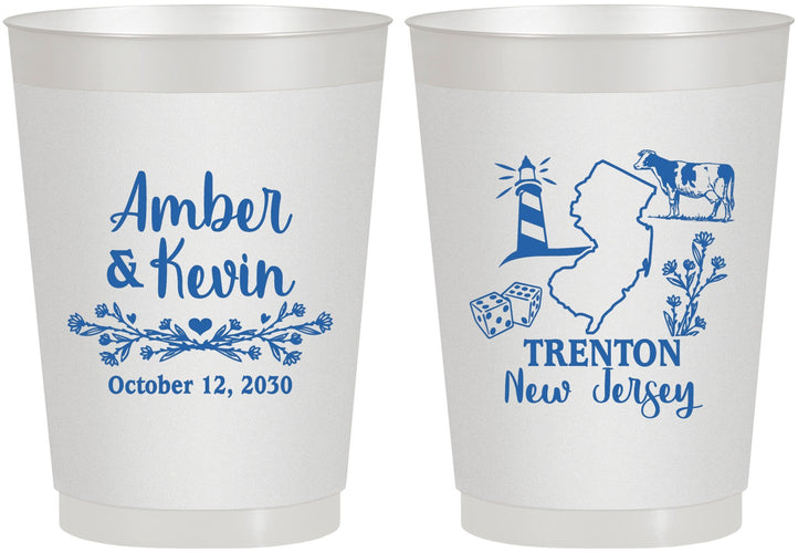Personalized Wedding 10 oz Frosted Cups - New Jersey | 179