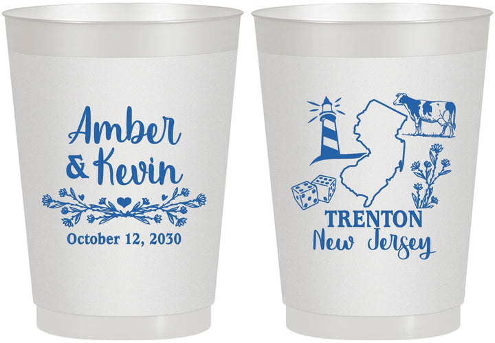 Personalized Wedding 10 oz Frosted Cups - New Jersey | 179