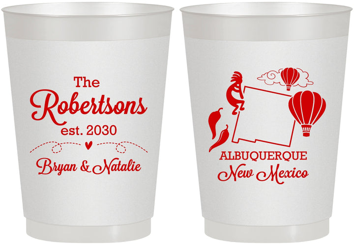 Personalized Wedding 10 oz Frosted Cups - New Mexico | 180