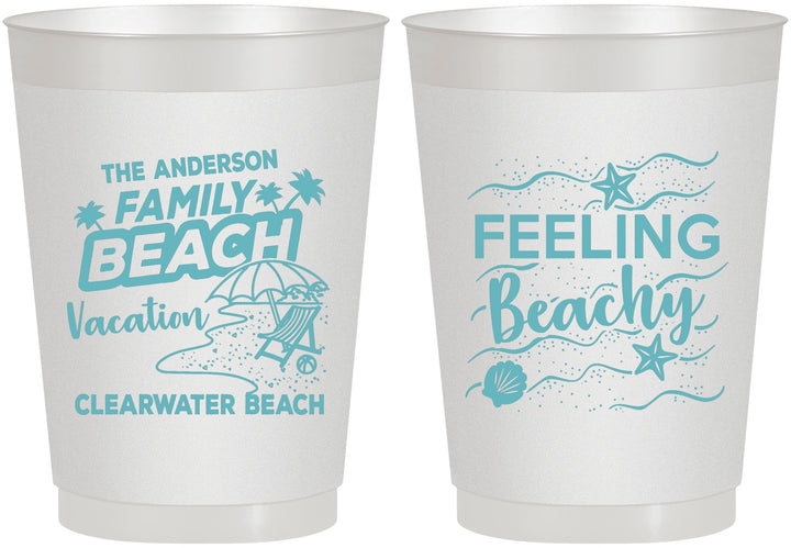 Personalized Family Vacation 10 oz Frosted Cups - Feeling Beachy | 180002